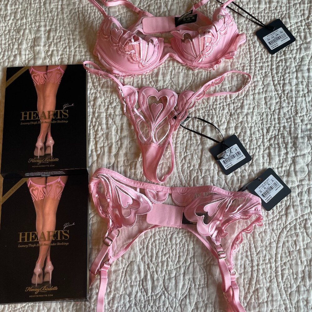 Honey Birdette Pink Hearts Full Set